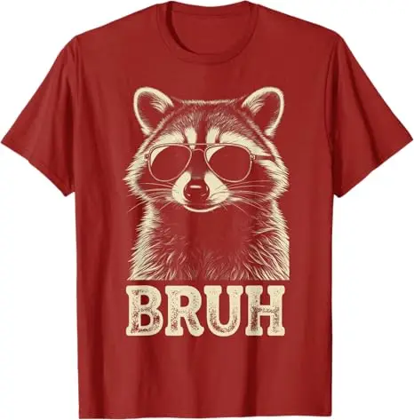 Coole Waschbär-Sonnenbrille Bruh Lustiges T-Shirt für Waschbär-Liebhaber Jungen Mode Teenager Neuheit Geschenk Y2k Streetwear Süßes T-Shirt Coole Kleidung – Detail 6
