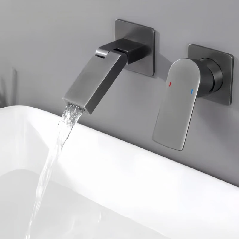 Wall-mounted Concealed Basin Faucet Cold Hot Water Rust Resistant Wear-resistant Bathtub Faucets Durable Bathroom Fixture