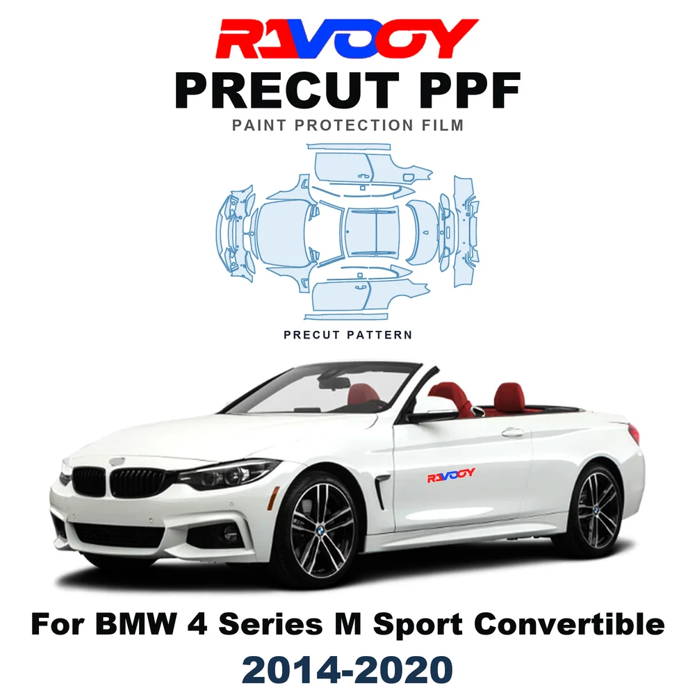 Precut PPF For BMW 4 Series M Sport Convertible 2014-2020 8.5mil TPU Paint Protection Film Hood Bonnet Bumper Headlight Fenders