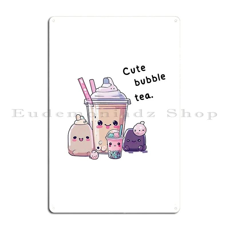 So Cute Bubble Tea Metal Plaque Club Living Room Printed Pub Vintage Tin Sign Poster