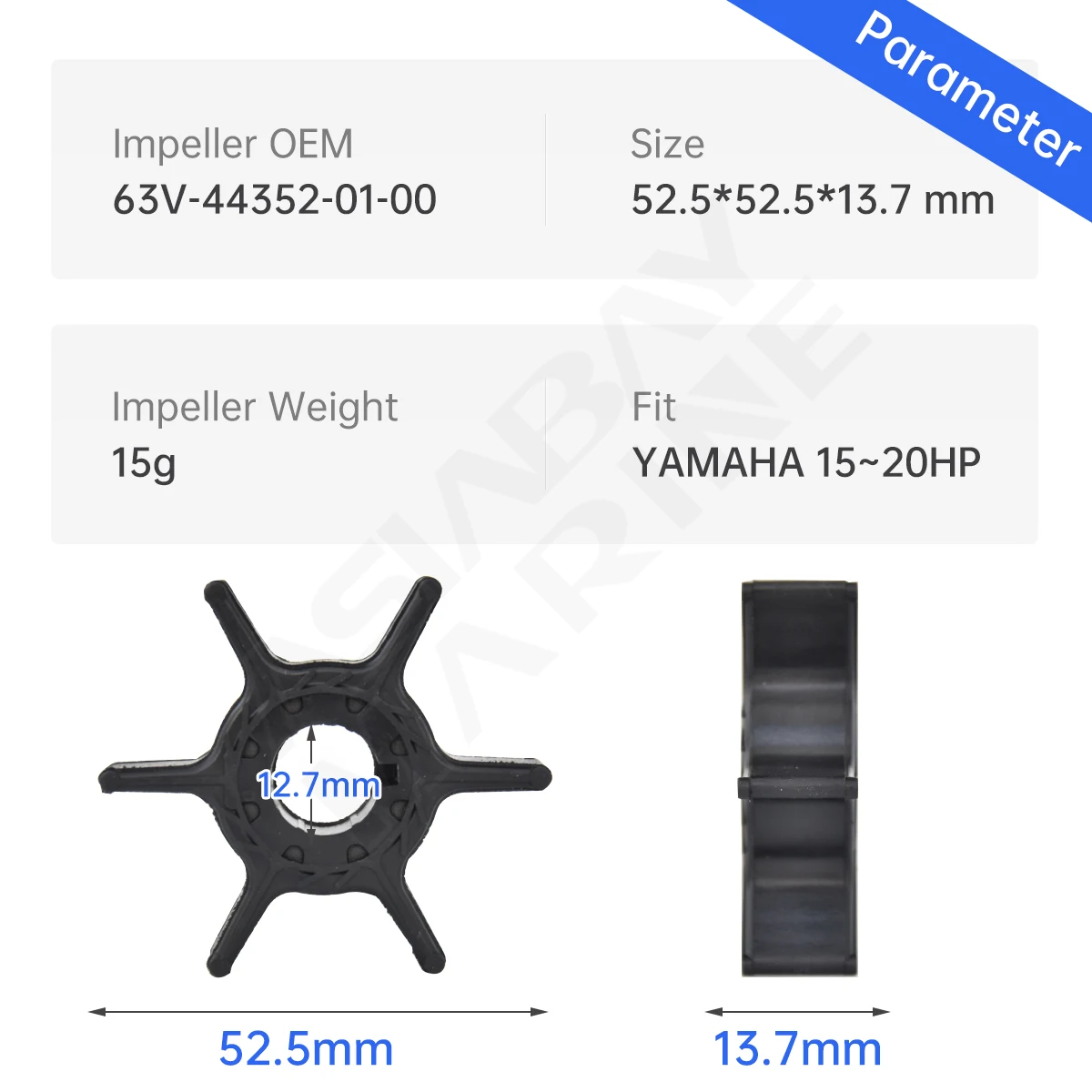 Water Pump Impeller Repair Kit for Yamaha Outboard 15hp 20hp With Housing 6AH-W0078-00 Ship Marine Boat Engine Part