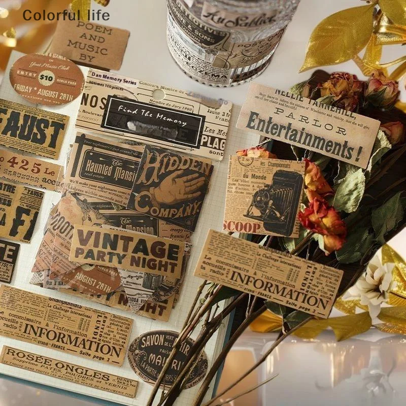 سجل القصاصات العثور على ملصقات جمالية من سلسلة الذاكرة 100 قطعة من الشارات المصنوعة يدويًا لوازم الحرف اليدوية الإبداعية #1