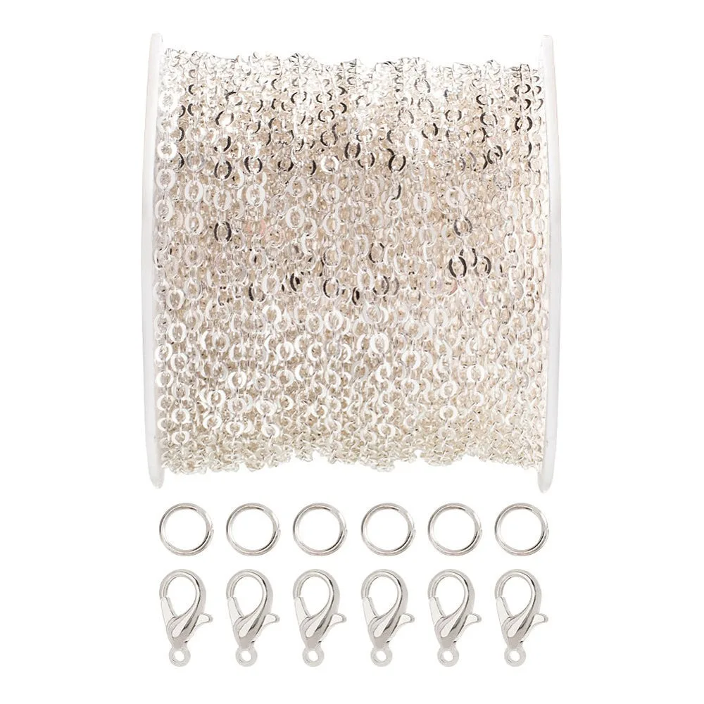 kit-diy-para-criacao-de-joias-com-fechos-lagosta-em-liga-de-zinco-argolas-de-ferro-e-correntes-de-cabo-de-latao-prateadas