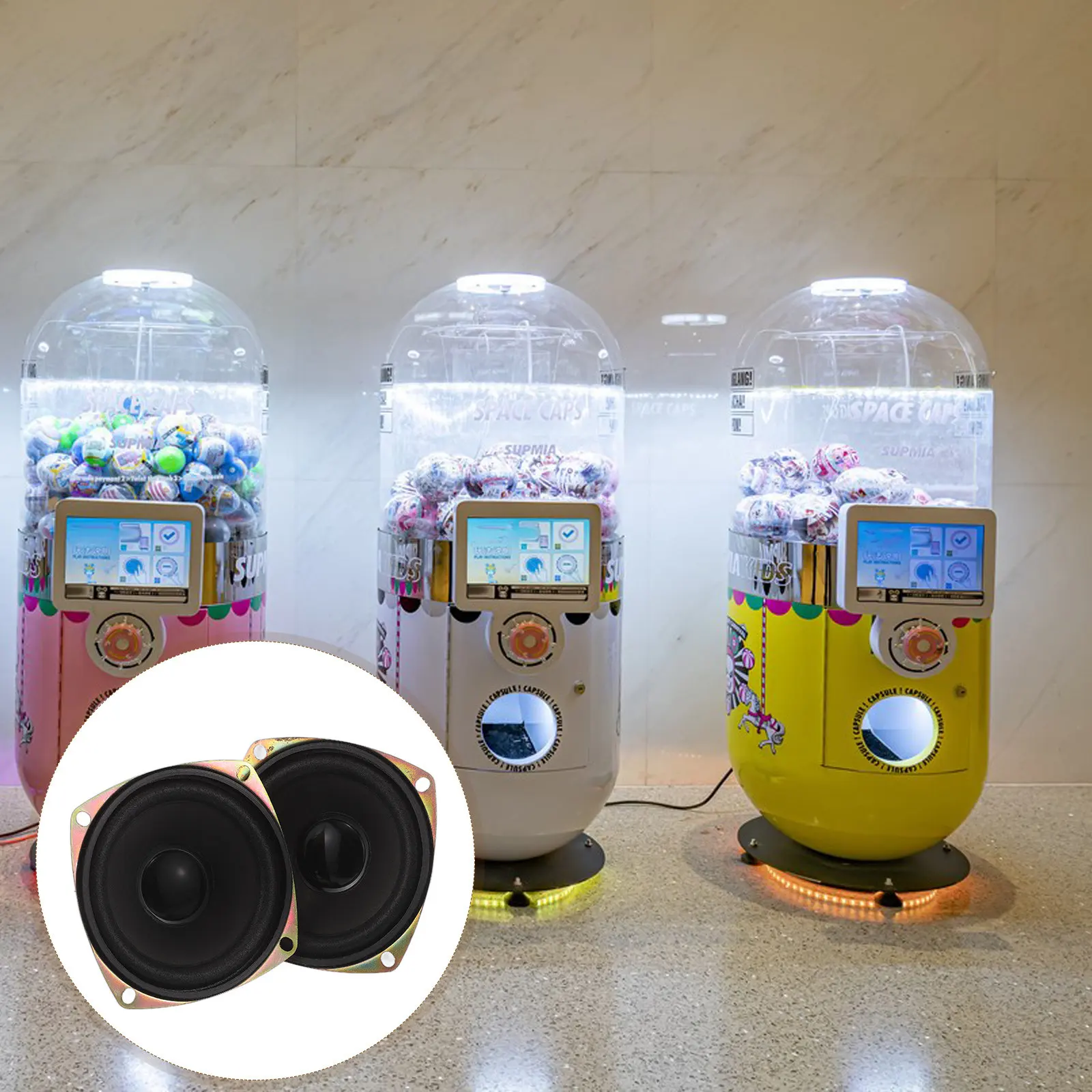 

2Pcs Game Console Replacement Speakers for Pinball Claw Machines Clear Loud Sound Easy Install Perfect Gaming Audio