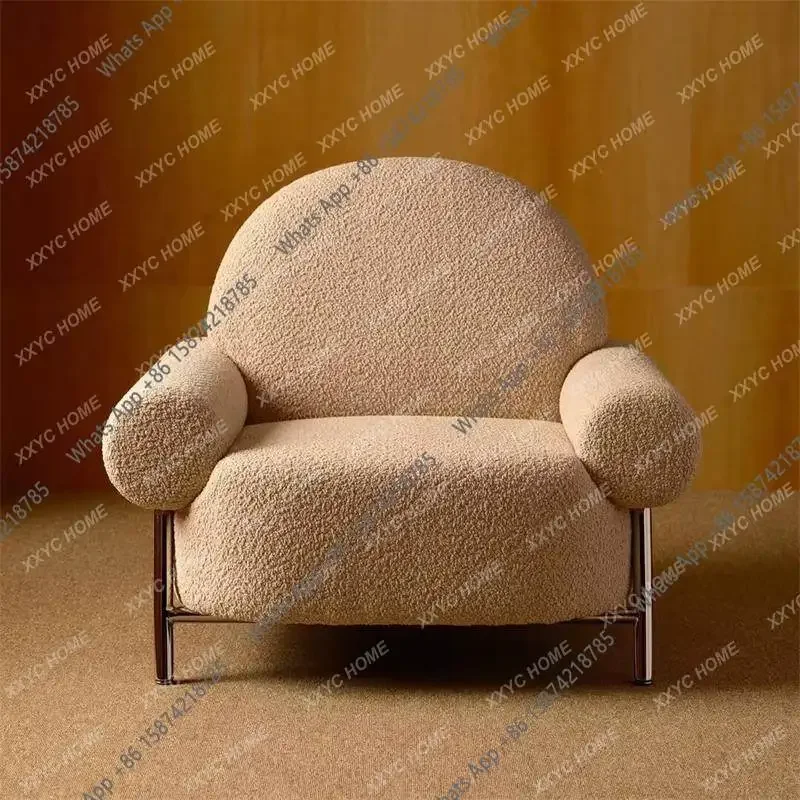 40 C Cream Style Single Sofa Modern Simple Living Room Balcony White Leisure Light Luxury Lazy Single Chair