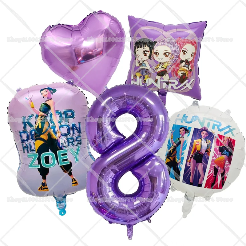 Anime-Figur Geburtstagsparty-Dekoration Zahlenballons-Set Mädchen Jungen Party-Geschenke Runde Herzform-Ballons Heim-Deko Requisiten