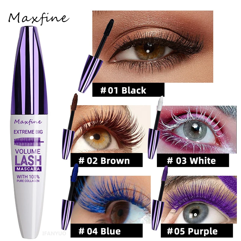 Mascara in fibra di seta 5D Mascara Color ciglia ciglia cosmetiche impermeabili 3D Rimel Mascara spesso estensione degli occhi allungamento ciglia