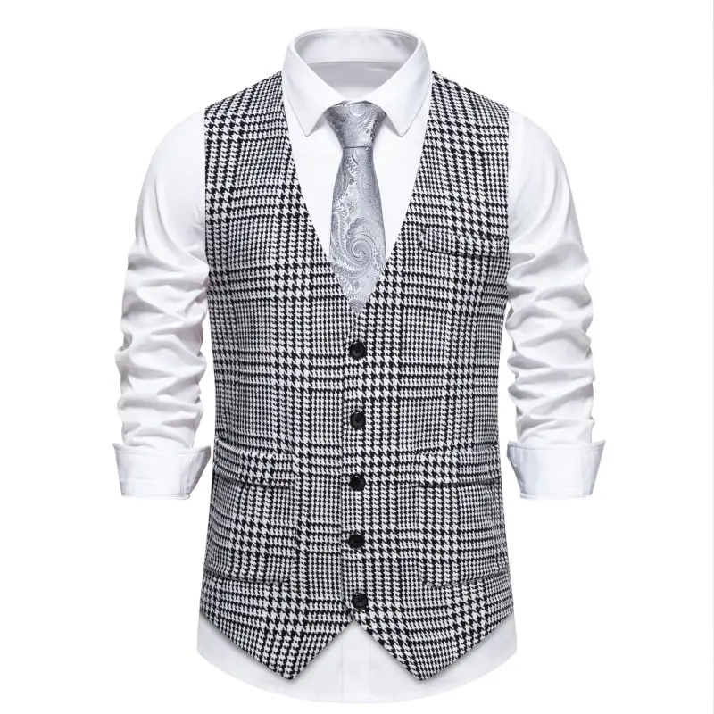 

Autumn Faion Men's Cheered Vest with Real kets Single Button Large Size Men's Suit Retro Sle Polyester Nylon Cosi...