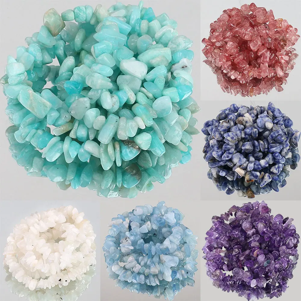 5-8MM Natural Irregular Shape Freeform Chip Stone Beads Amethysts Agates Garnet Lapis Making Jewelry DIY Bracelet Necklace 33”
