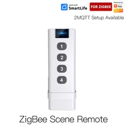 Tuya Smart Scene Switch 4 Gang 12 Modi Wandbefestigung/tragbare Fernbedienungen für Smart Home Automation Scene 2MQTT verfügbar