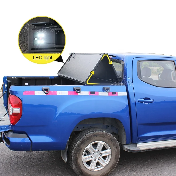 

pickup accessories hard 3 folding tri fold hilux tonneau cover truck bed cover for 2021 toyota hilux revo /Tacoma