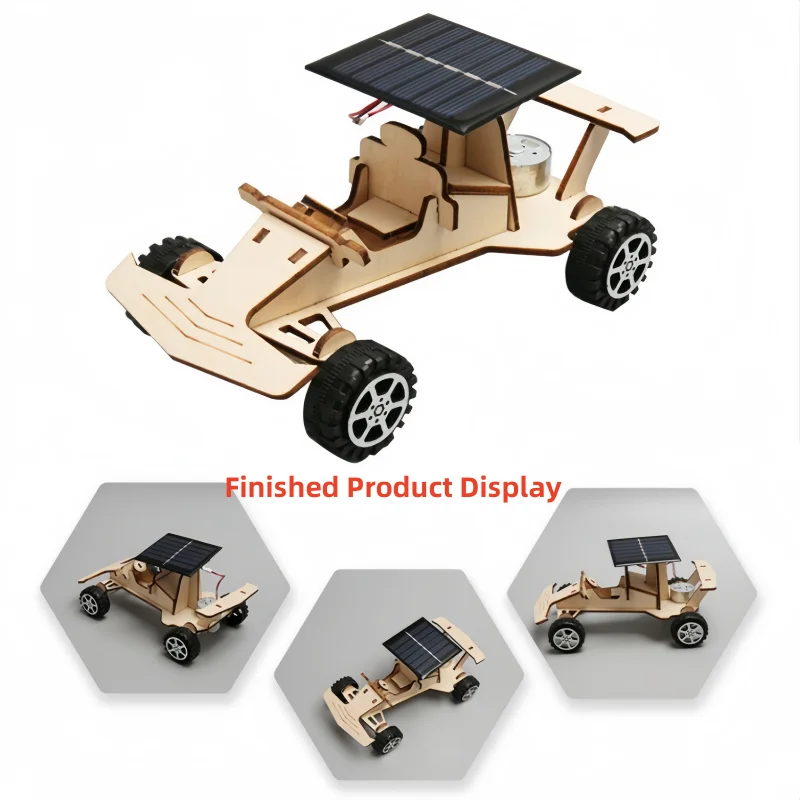 Solar Racing Car Exploration Vehicle Children's Diy Hand-Assembled Model Diy 3d Wooden Puzzle Science And Education Toys