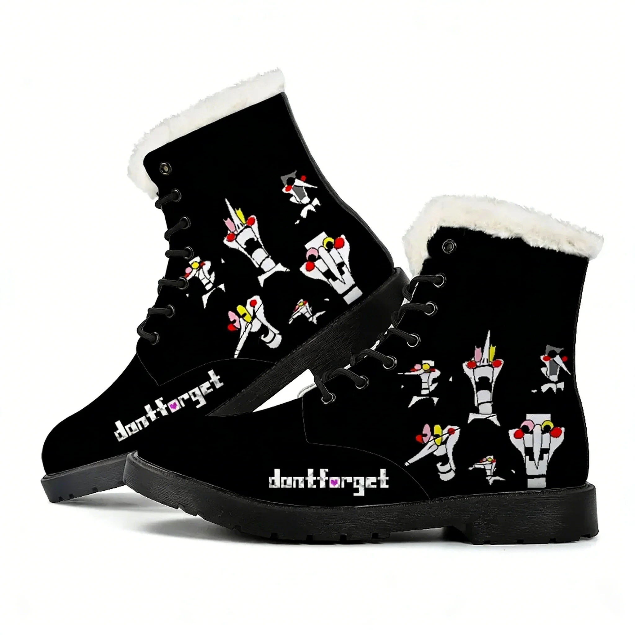 

Deltarune Spamton Undertale Plush Boots Mens Womens Teenager Shoes Casual Boot Outdoor Light Print on Demand Customize Shoe