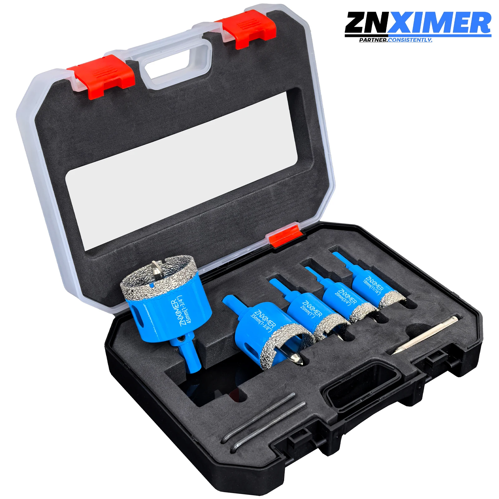 8PCS 6-45mm Diamond Drill Bits Set Ceramic Tile Hole Saw with position drill for Glass Marble Granite Stone Porcelain
