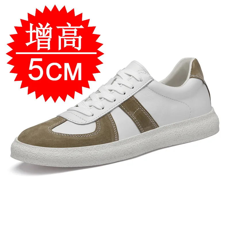 Invisible Height-increasing Shoes 5Cm Casual Sports Hidden Heel Retro Style Discipline Trendy White Platform Elevator Shoes