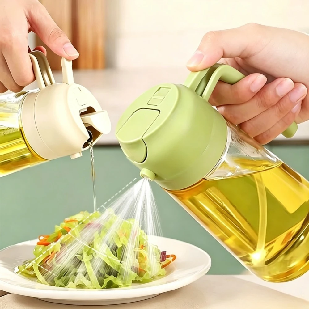 2in1 470ml Plastic Spray Oil Sprayer Bottle Spray Oil Dispenser Oil Jar Cruet BBQ Kitchen Baking Roasting Picnic Kitchen Tool view 2