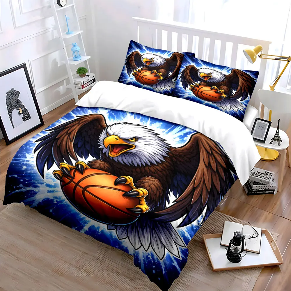 Eagle gripping basketball with power Bedding Set for Kids Luxury Gift 3pcs Digital Print Comforter Set Soft Comfortable