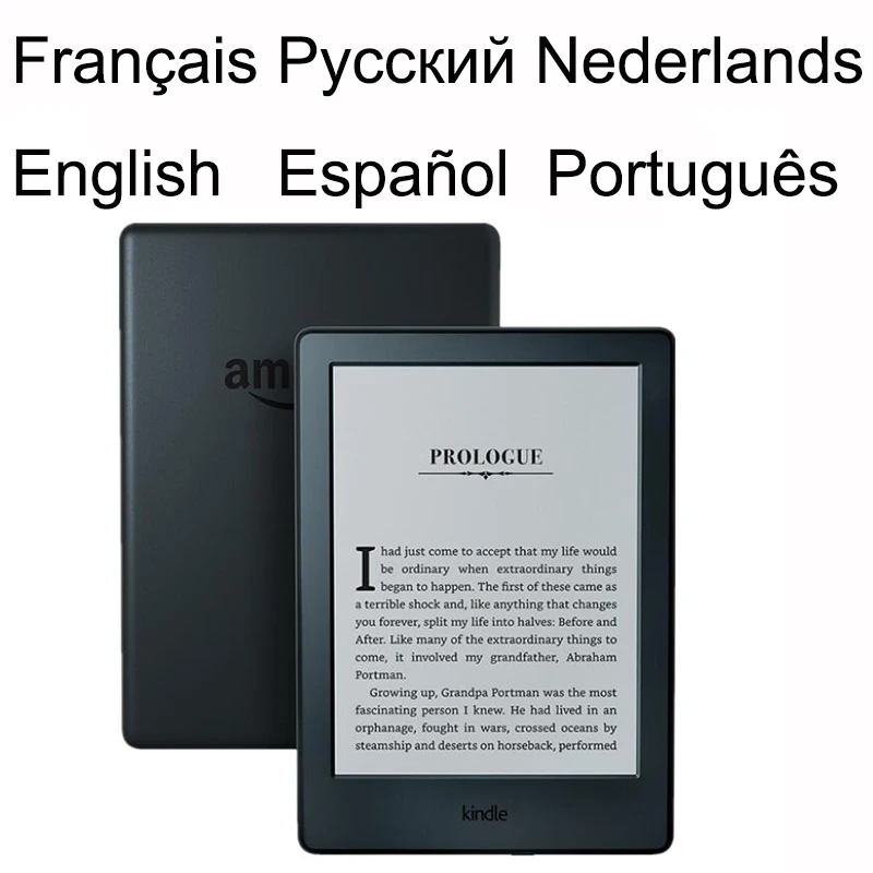 Sem luz de fundo tela de toque de tinta de 6 polegadas Kindle 8th 6th E-ink E-Book Reader espanhol português japonês francês russo holandês