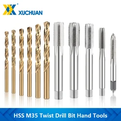  Tap and Drill Set Metric Thread Tap M2 M2.5 M3 M5 M6 M7 M8 M10 M12 M14 With 1.6-12mm HSS M35 Twist Drill Bit Hand Tools