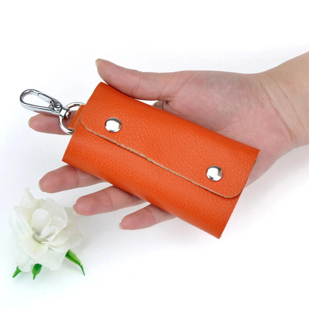 Fashion Zip Keychain Pouch Case Wallet Key Holder Wallet Leather Key Holder Case Keychain Bag Multicolor Pouch with Card Slot