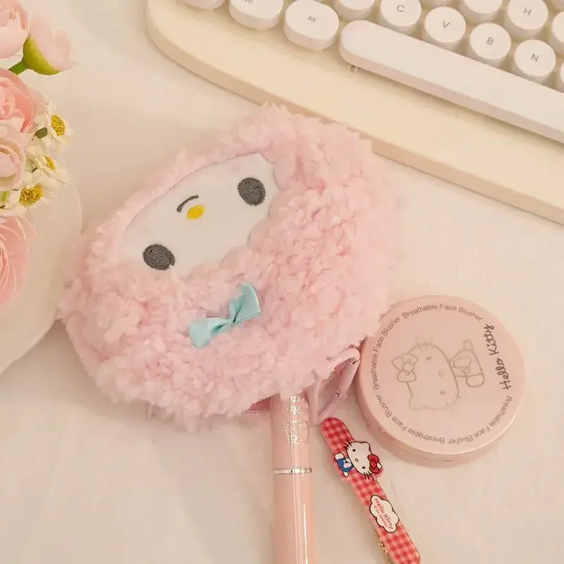 Japanese Sanrio cute plush coin purse storage hello kitty my piano cinnamoroll card holder mini kuromi children's birthday gift