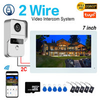 7 Inch 1080P Tuya Smart Wireless Wifi Video Entry Intercom System With Wifi Doorbell Camera RFID Card Unlock Home Apartment