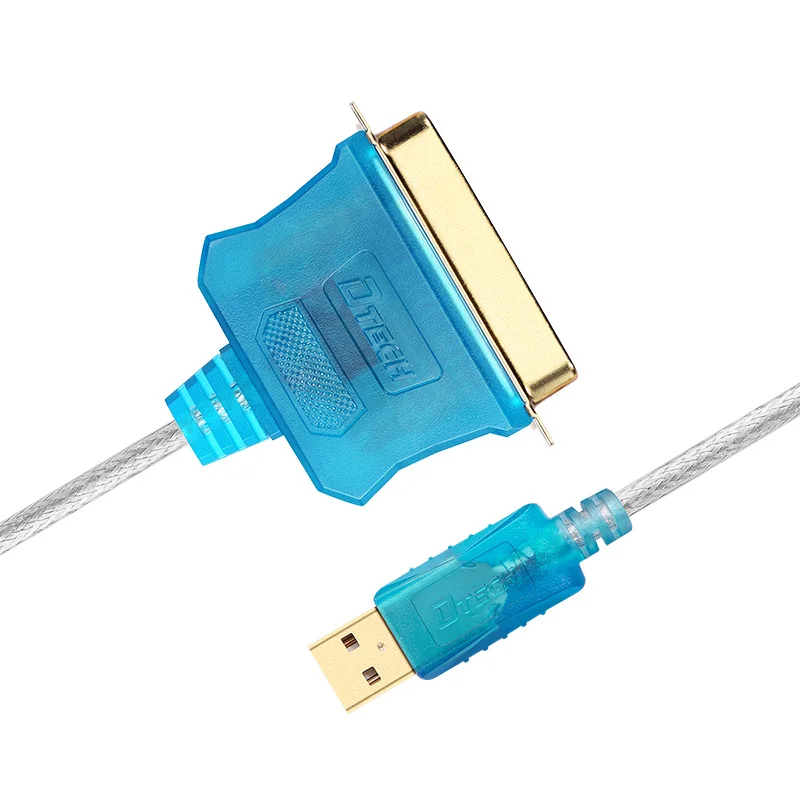 2PCS DTECH Wholesale USB2.0 To Parallel Port Print Cable IEEE 1284 36pin Printer Adapter Converter USB To CN36