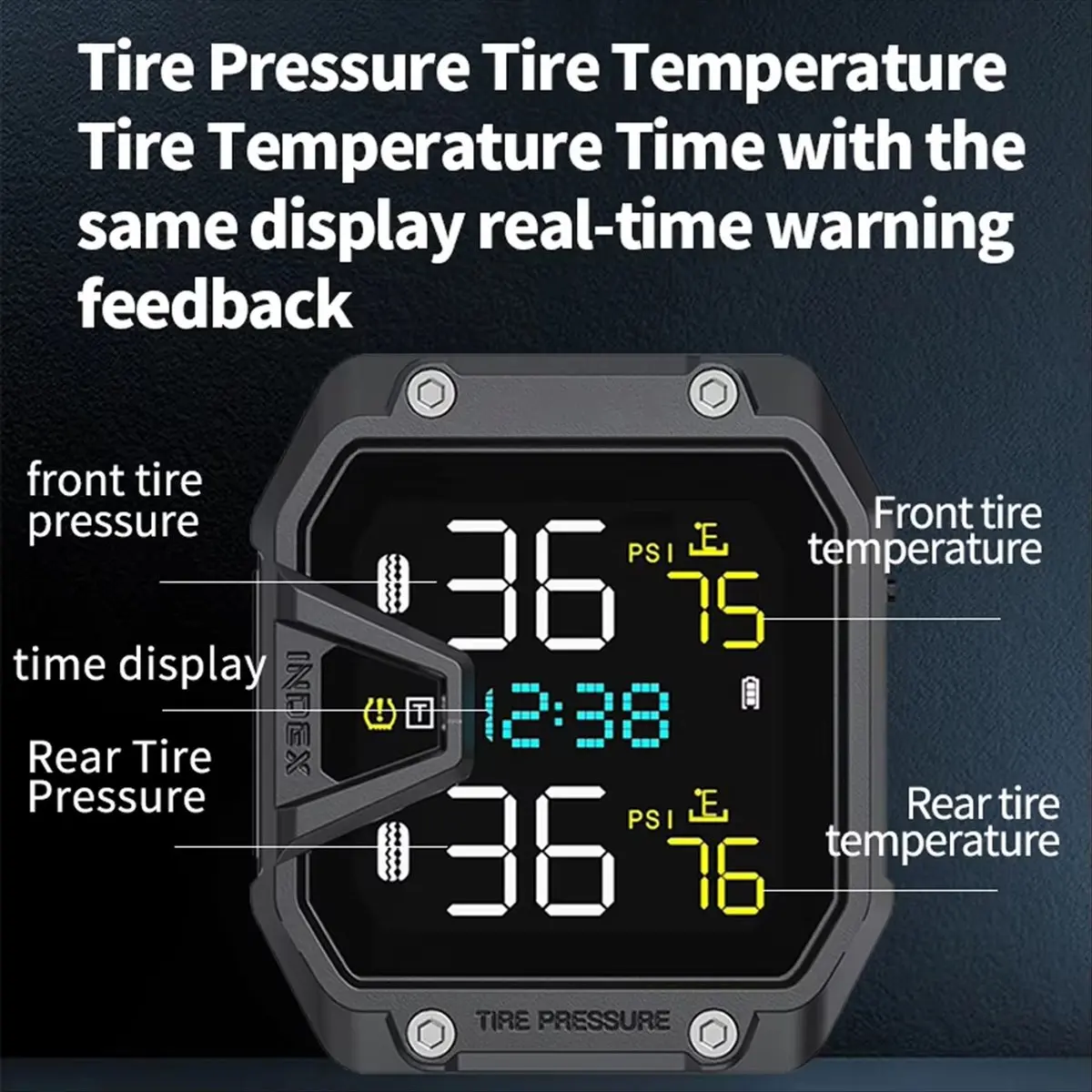 Super Sale Motorcycle TPMS with 2 Sensors IP65 Waterproof Wireless Tire Pressure Monitoring System A