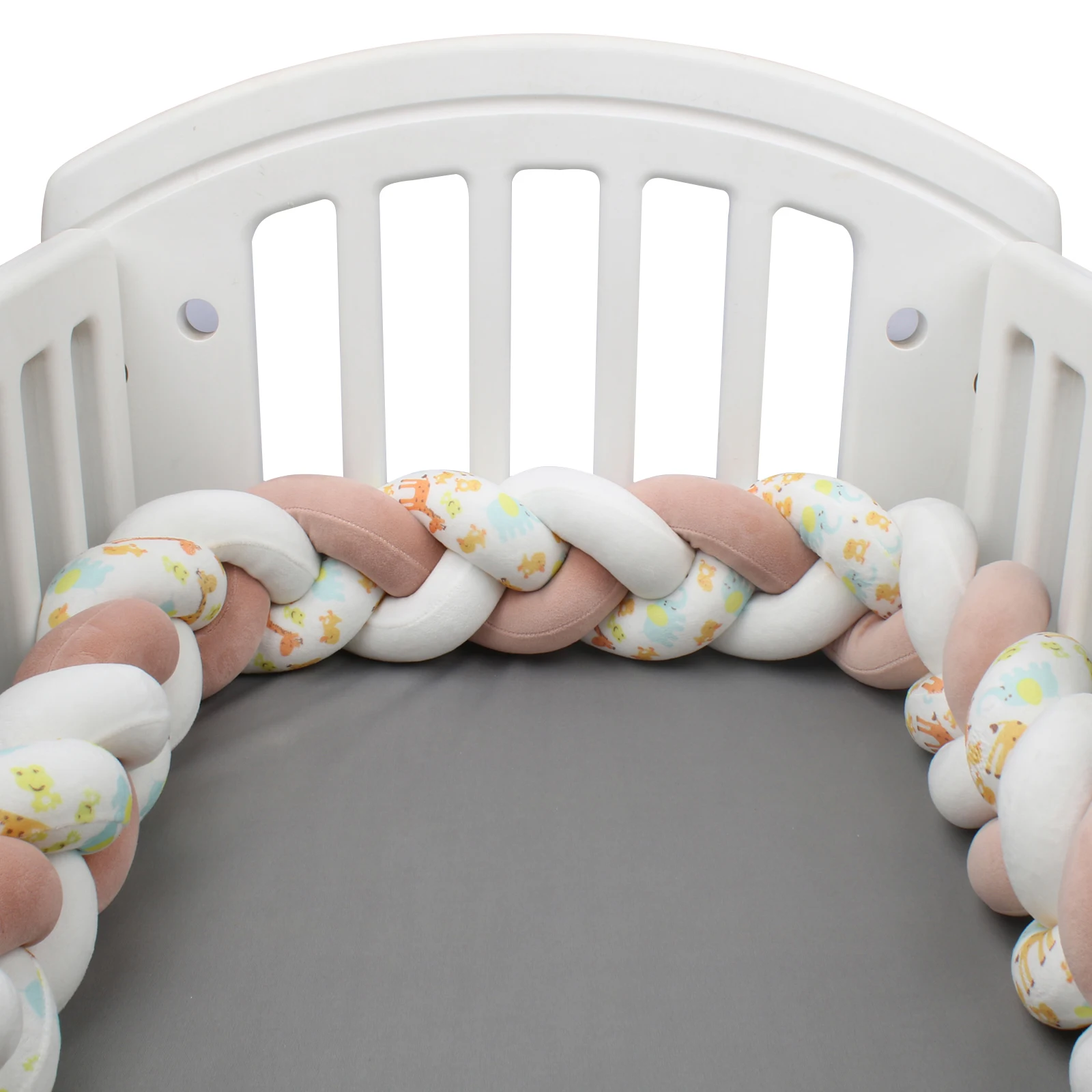 1M/2M/3M/4M Cartoon Print Crib Bumper Infant Cradle Cot Protector Cushion Crib Anti-collision Room Decor Baby Bed Bumper