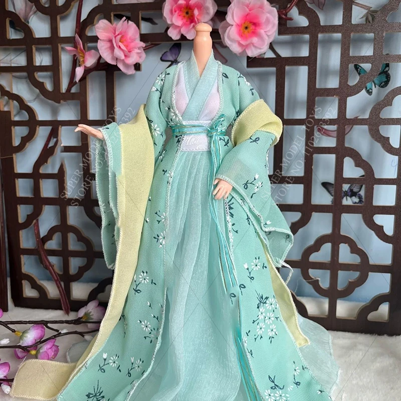 In Voorraad 1/6 Schaal Vrouwen Soldaten Kleding Accessoire Hanfu Chinese Oude Stijl Kostuum Voor 12-Inch Actie Figuur Pop