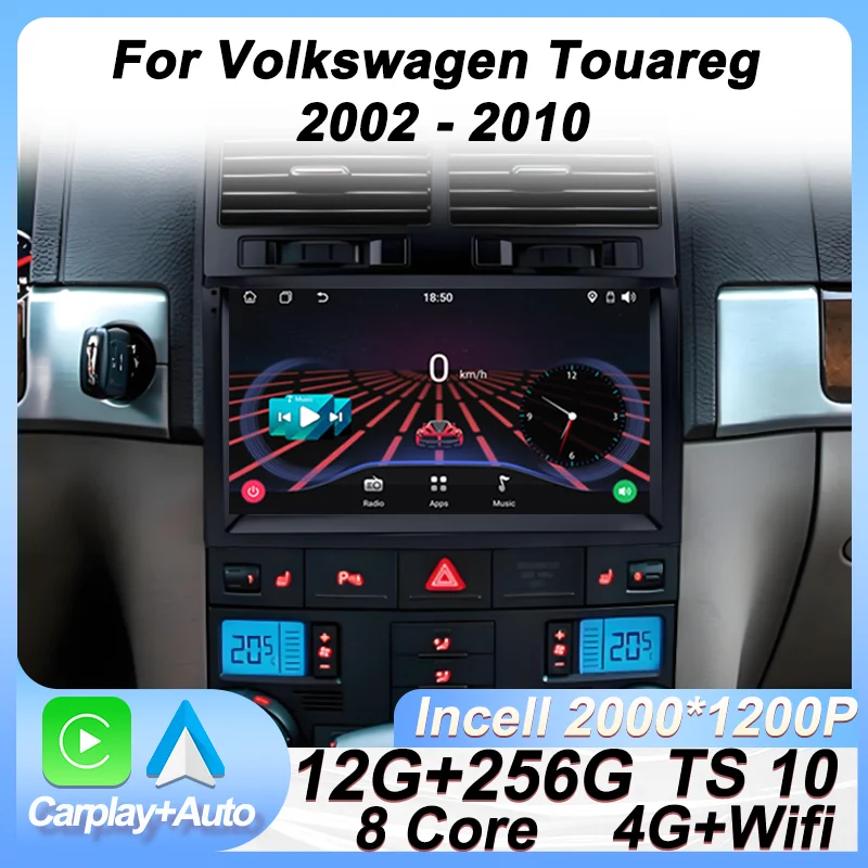 

Car Stereo Android Auto For Volkswagen Touareg 2002 2003 2004 2005 2006 2007 2008 2009 2010 GPS Navigation Carplay 8 Core DSP