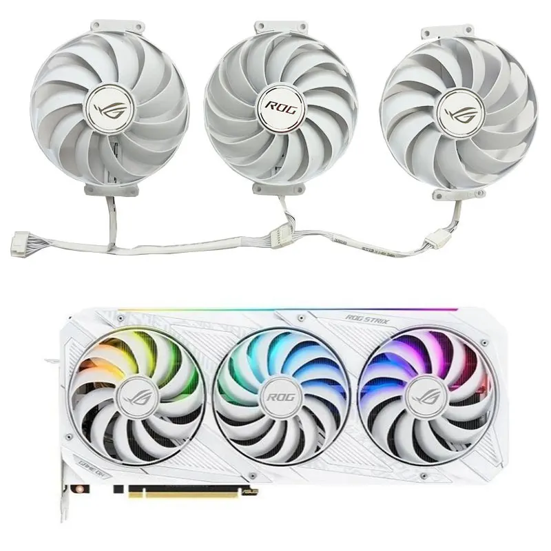 95MM New For ASUS GeForce RTX3070 3080 3090 ROG STRIX WHITE OC Graphics Card Replacement Fan CF1010U12S