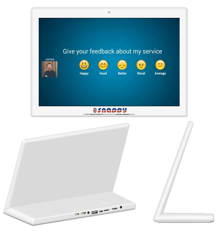 

7inch Android Customer Feedback Management System All in One Touch Service Rating Terminal With L Type Stand