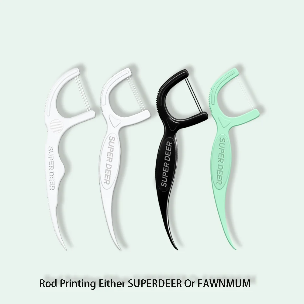 Super Deer Double-line Dental Floss Toothpicks Household Disposable Floss Sticks Cleaing Between Teeth Oral Care Supplies