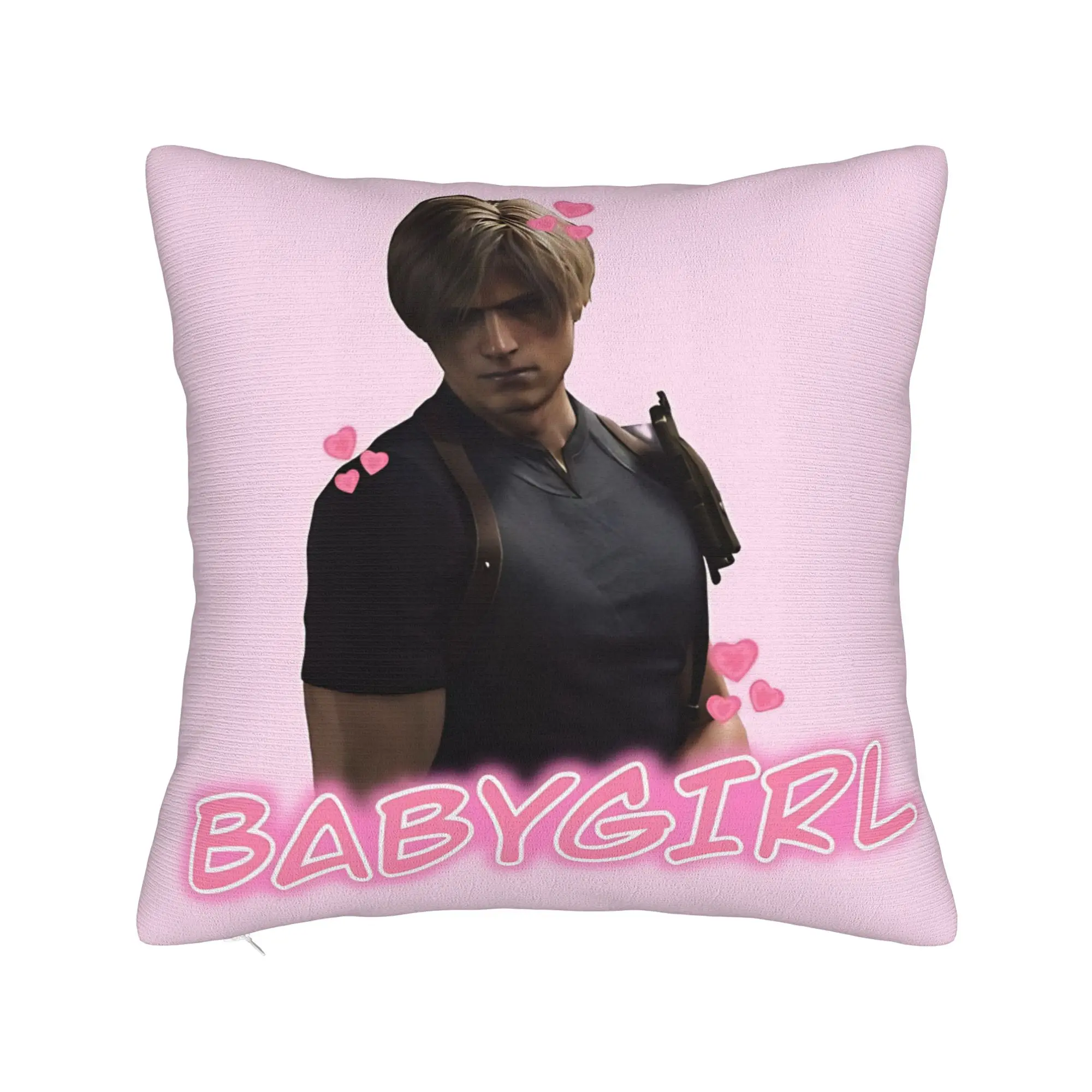 Leon Kennedy Babygirl Pillowcase Printed Polyester Cushion Cover Decorative  Throw Pillow Case Cover Home Zippered 45*45cm