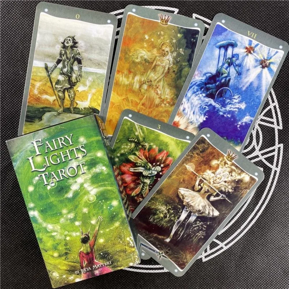 10.3*6cm Fairy Lights Tarot Cards 78 Pcs English Deck for Fate Divination Playing Cards