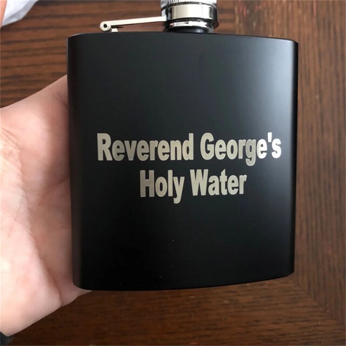 Customizable Black Flask Stainless Steel 6 oz Flask Personalized with Custom Text 6oz Metal Alcohol