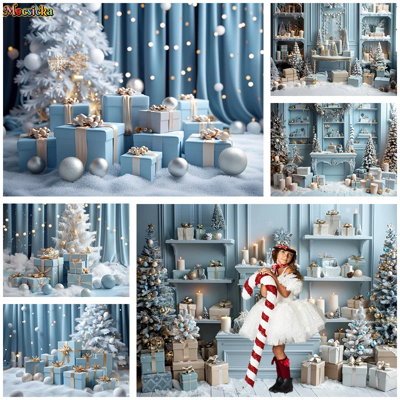 

Mocsicka Photography Backdrop Merry Christmas Xmas Tree Gift Box Background New Year's Eve Party Kid Birthday Portrait Studio