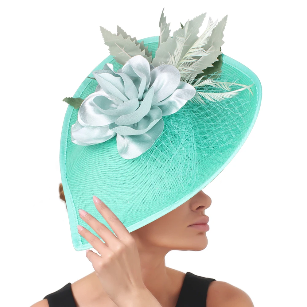 

Women Chic New Fascinator Hat Cocktail Wedding Party Church Headpiece Fashion Headwear Fancy Feather Hair Accessories Headband