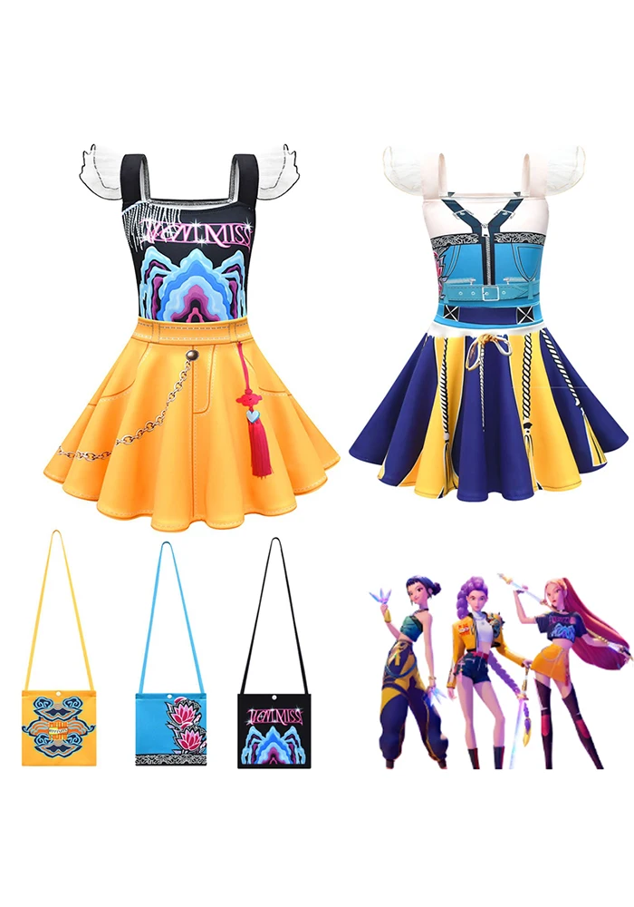 

Платье для девочек, карнавальный костюм KPop «Охотники на демонов», костюм на Хэллоуин для детей, Mira Rumi Zoeyt, одежда для девочек, карнавальное праздничное платье на Хэллоуин