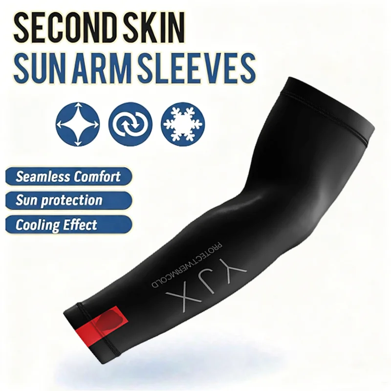 1Pair Ice Silk Arm Sleeves Summer Anti-UV Running Cycling Arm Sleeves Breathable Quick Dry Driving Fishing Basketball Arm Cover