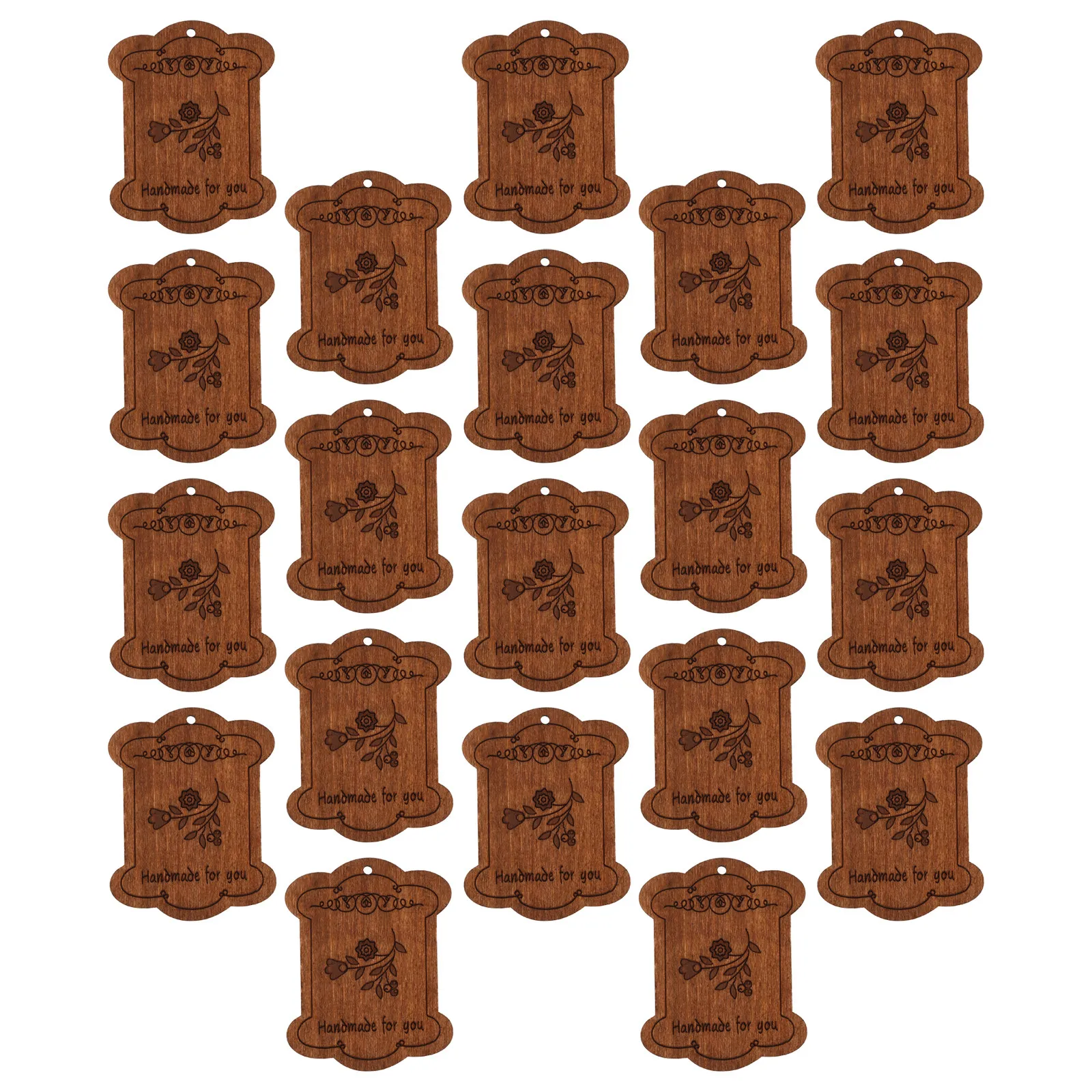 

20Pcs Wooden Embroidery Thread Organizer Floral Pattern Cross Stitch Thread Storage Board Bobbin Holder for Sewing Craft