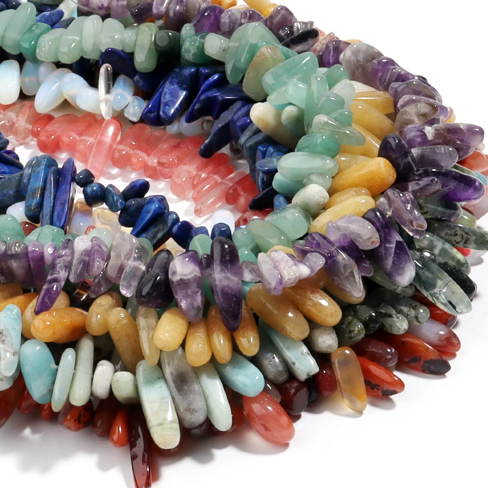 1 brin de perles irrégulières en pierre naturelle de 8-25 mm, en forme de dents, améthyste, œil de tigre, agate, pour la fabrication de bijoux, fournitures de bricolage