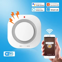 WiFi Smoke Alarm Tuya And Smart Life APP Remote Control Smoke Detector Sensor Home Security Smart Fire Sound Alarm System