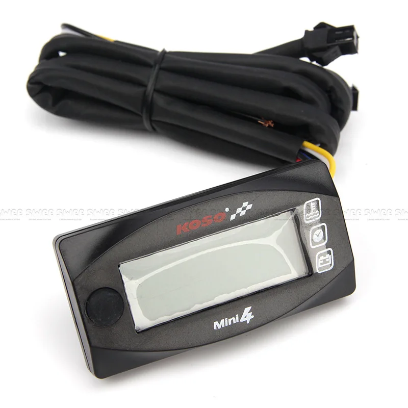 Universal 4in1 Digital Motorcycle Gauge:/Oil Temp, Voltmeter & Clock