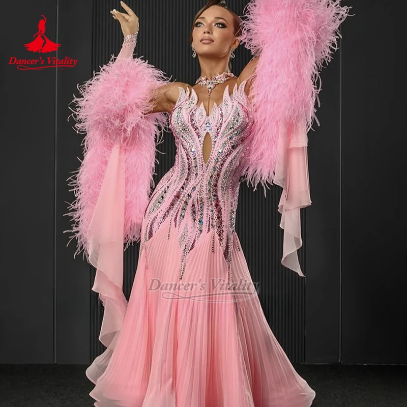 

Modern Dance Costumes Women Customized Ballroom Dancing Waltz Tango Competition Dress Girl's Dance Hall Performance Clothing