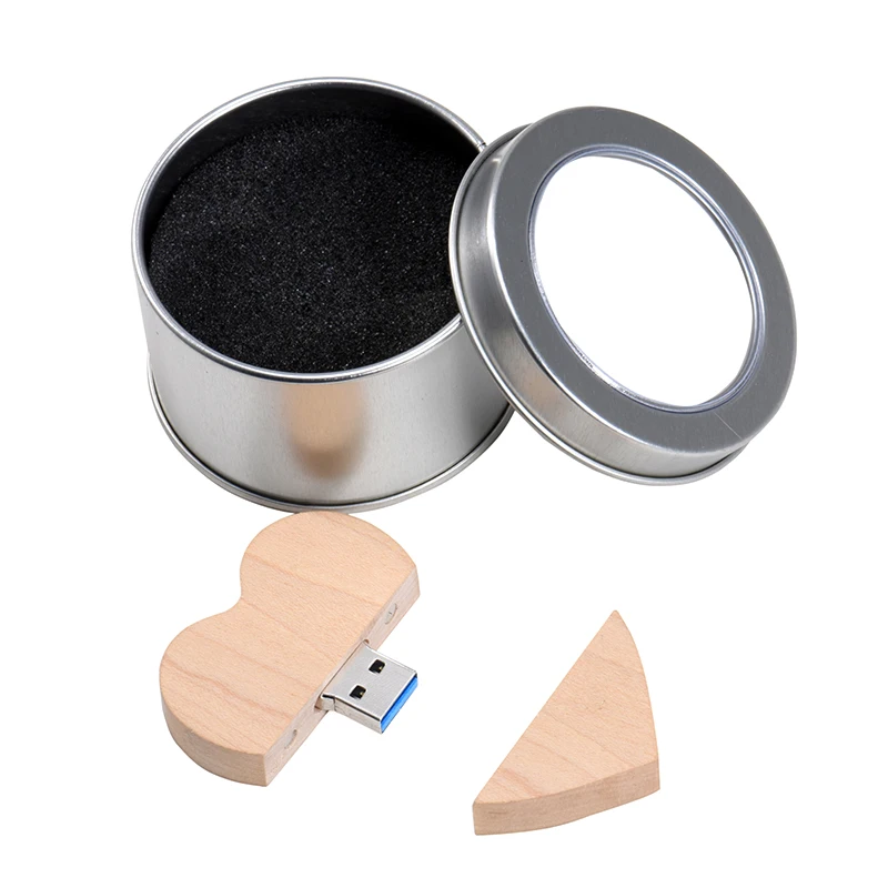 

JASTER Pen Drive 64GB Wooden Heart USB Flash Drive 32GB Wood Box Memory Stick Pendrive 16GB Photography Wedding Gifts U Disk 8GB