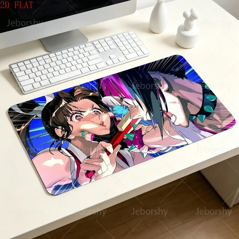 Alfombrilla de Ratón Grande para Juegos con Diseño de Anime Street Fighter, Estampados de Chun-Li y Juri, Antideslizante, para Juegos y Oficina, Envío Rápido