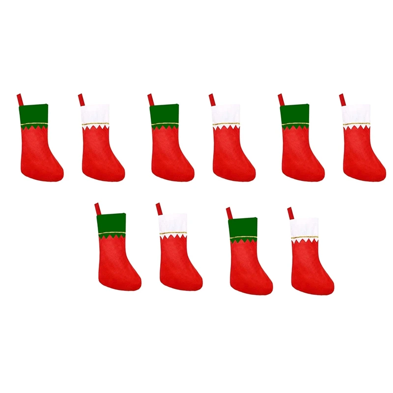 10PCS Christmas Stocking Goodie Bag Bulk Socks Fireplace Decor Sock Hanging Socks Hanging Sock Decor 14X6.3Inch Red Easy To Use