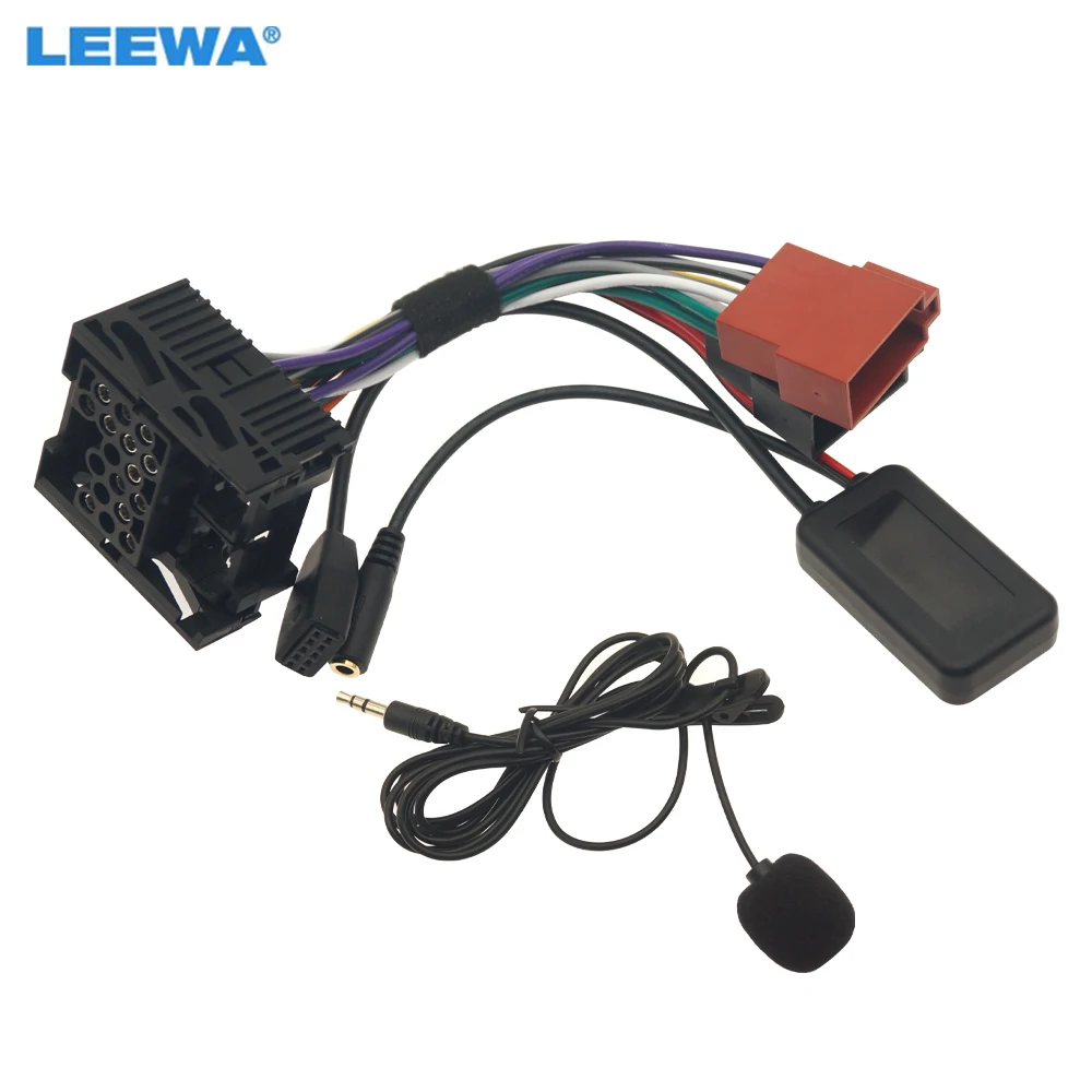 

LEEWA Car AUX-in Audio MP3 Music Bluetooth Module ISO Adapter For BMW (E46) 320i 320ci 320cic Stereo Wire Harness With Micphone